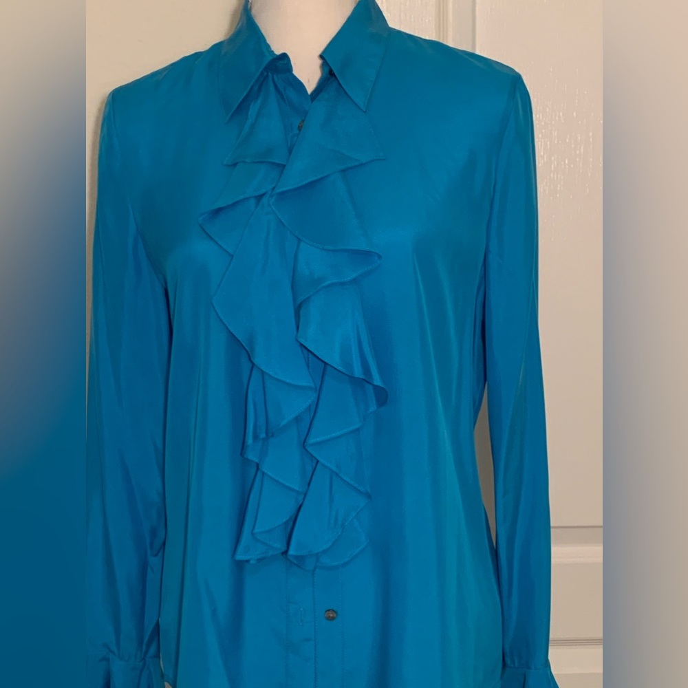 Ralph Lauren Ruffled Silk Blouse